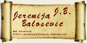 Jeremija Balošević vizit kartica